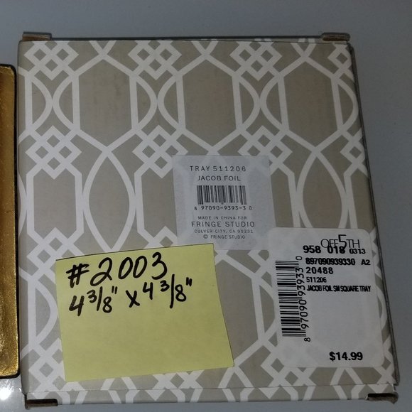 #2003 NIB Fringe Studio Black Gold Jacob Foil Tray - Picture 4 of 4